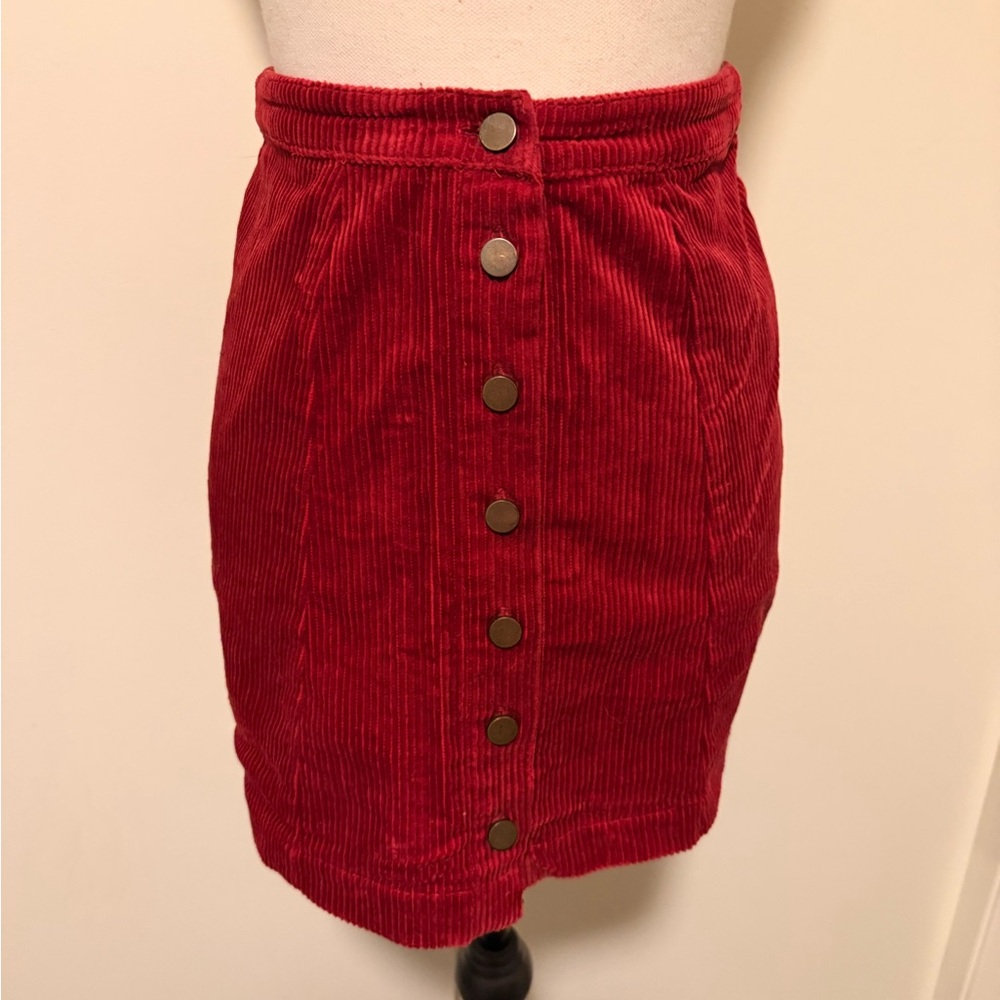 Forever 21 red corduroy skirt size L